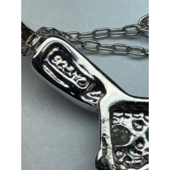 Estate Sterling Silver 925 Cross Necklace w/ Diamond Accents 18” Chain 2.0g - Picture 8 of 12